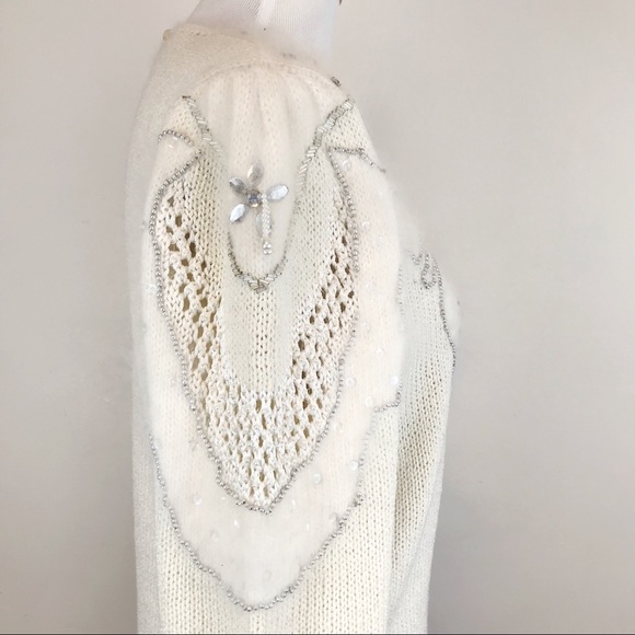 Vintage 80s Christine Embellished Beaded Sweater - Picture 5 of 8